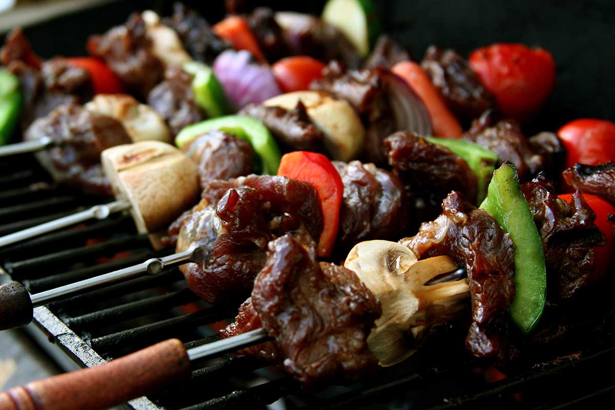 Coffee and Mustard Lamb Skewers