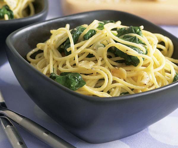 Spaghetti with Garlic & Spinach