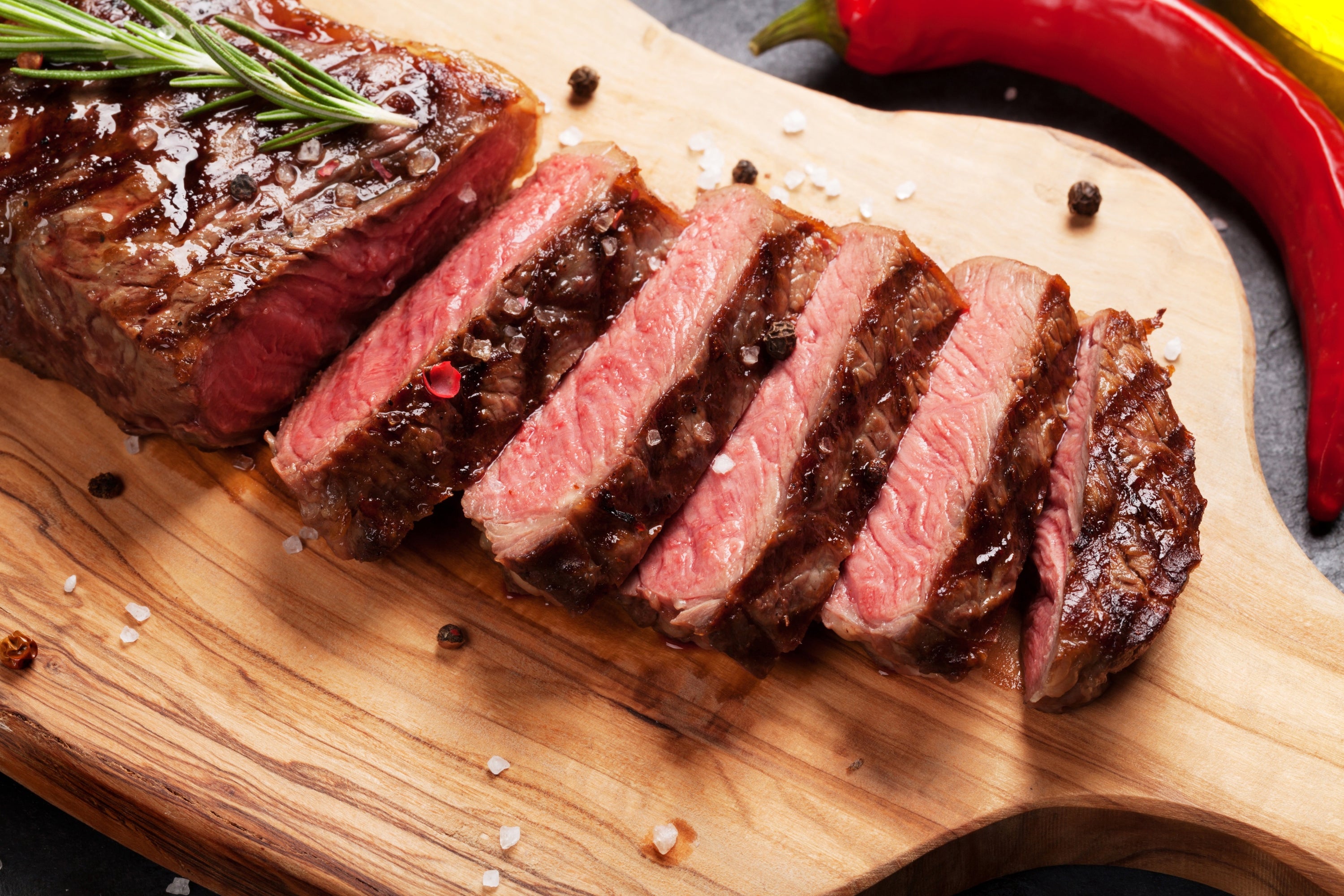 Garlic Olive Oil & Pomegranate Balsamic Glazed Rib-Eye Steak