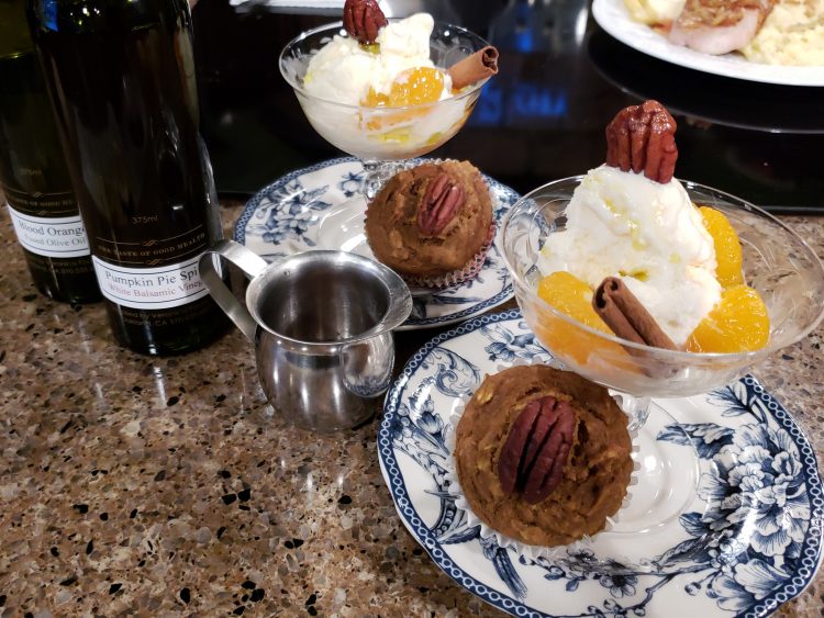 Pumpkin Spice Balsamic Reduction on Vanilla Ice Cream