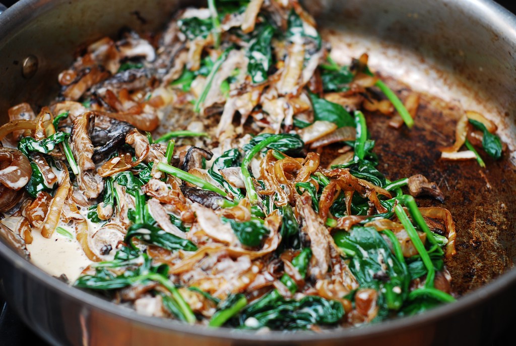 Sautéed Garlic Herb Spinach and Mushrooms
