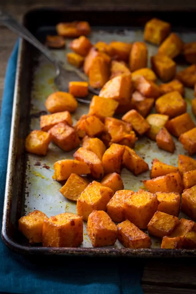 Butter Olive Oil Roasted Squash with Maple Balsamic Reduction