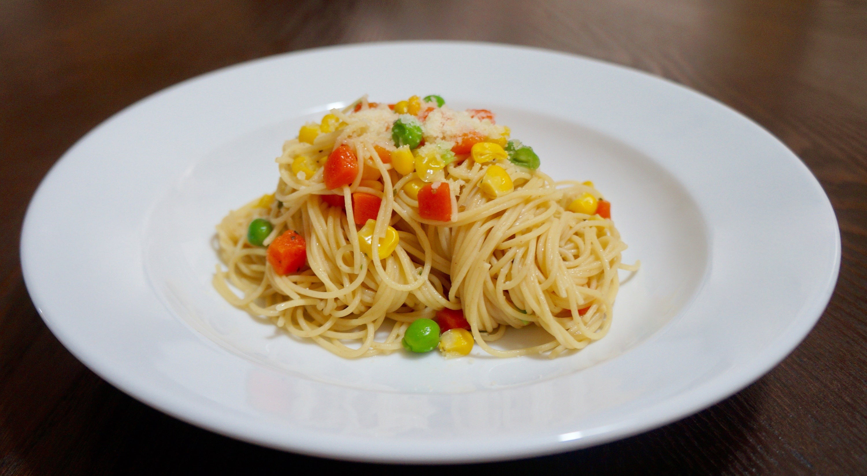 Lemon Angel Hair with Vegetables and Parmesan