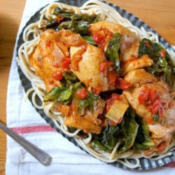 Instant Pot Balsamic and Tomato Chicken with Greens