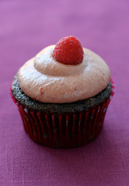 Chocolate Balsamic Raspberry Cupcakes