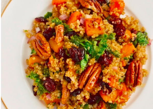 Warm Quinoa, Butternut Squash And Kale Salad