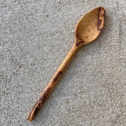 Olive Wood French Oval Spoon 12”