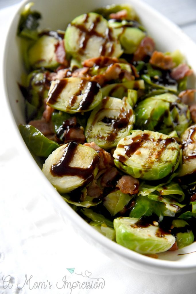 Instant Pot Brussels sprouts with Bacon and Balsamic Glaze