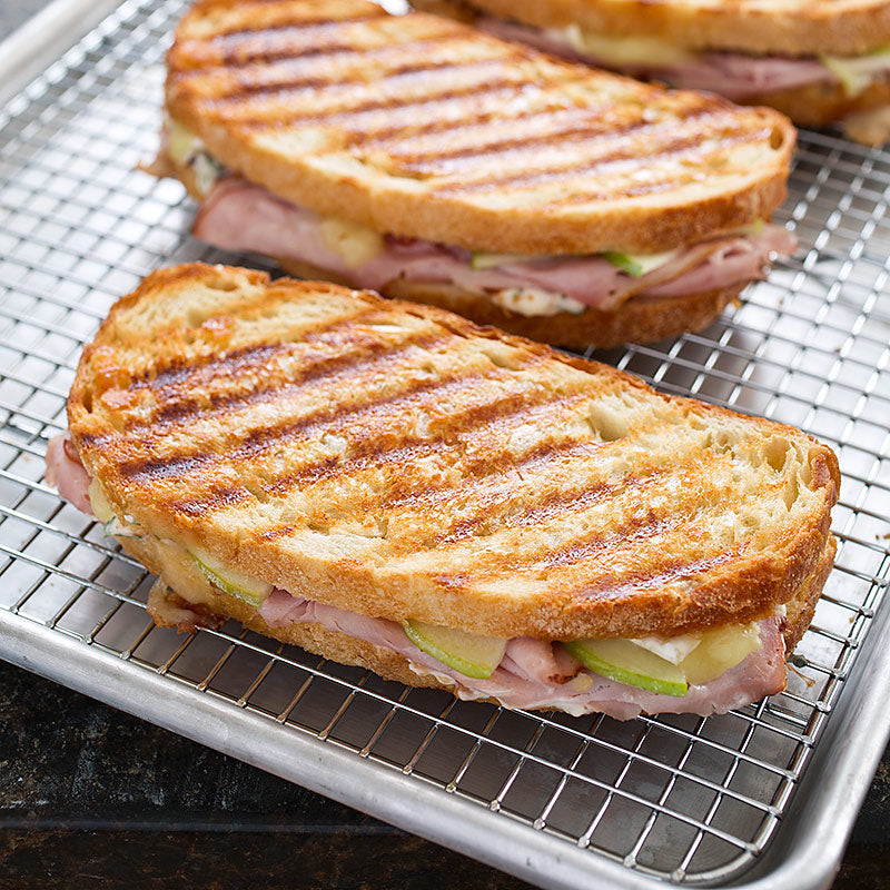 Apple Pear and Cheese Panini with Cranberry Pear Balsamic