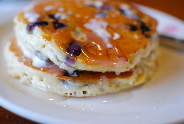 Blueberry Pancakes with Balsamic Syrup