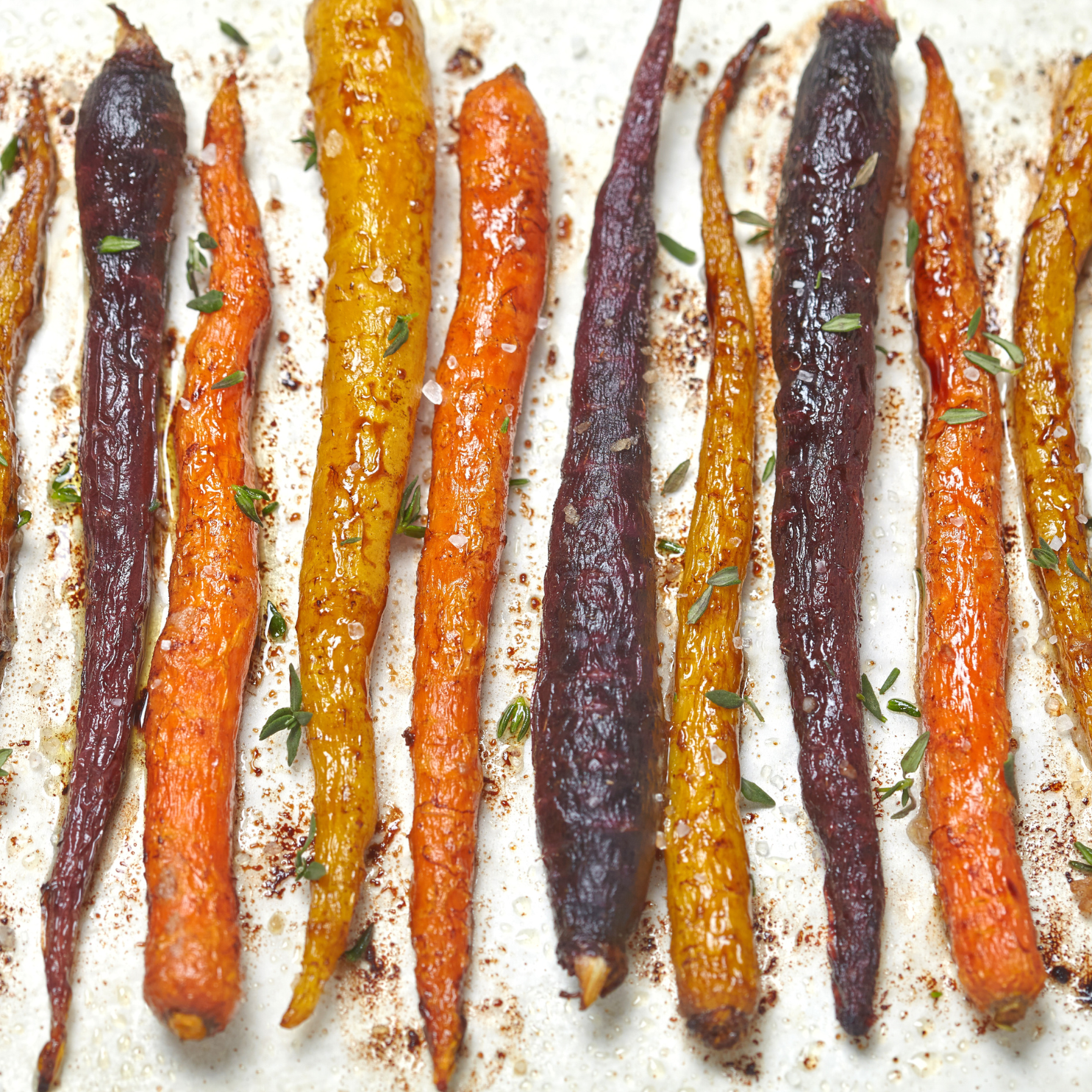 Blackberry Ginger Roasted Rainbow Carrots