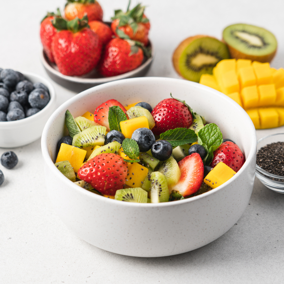 Spring Fruit Salad with Blood Orange-Pomegranate Dressing