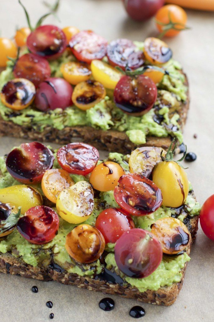 Cherry Tomato Balsamic Avocado Toast