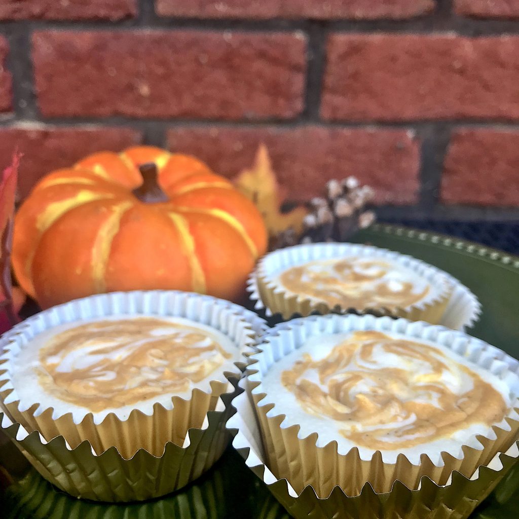 Mini Pumpkin Swirl Cheesecakes