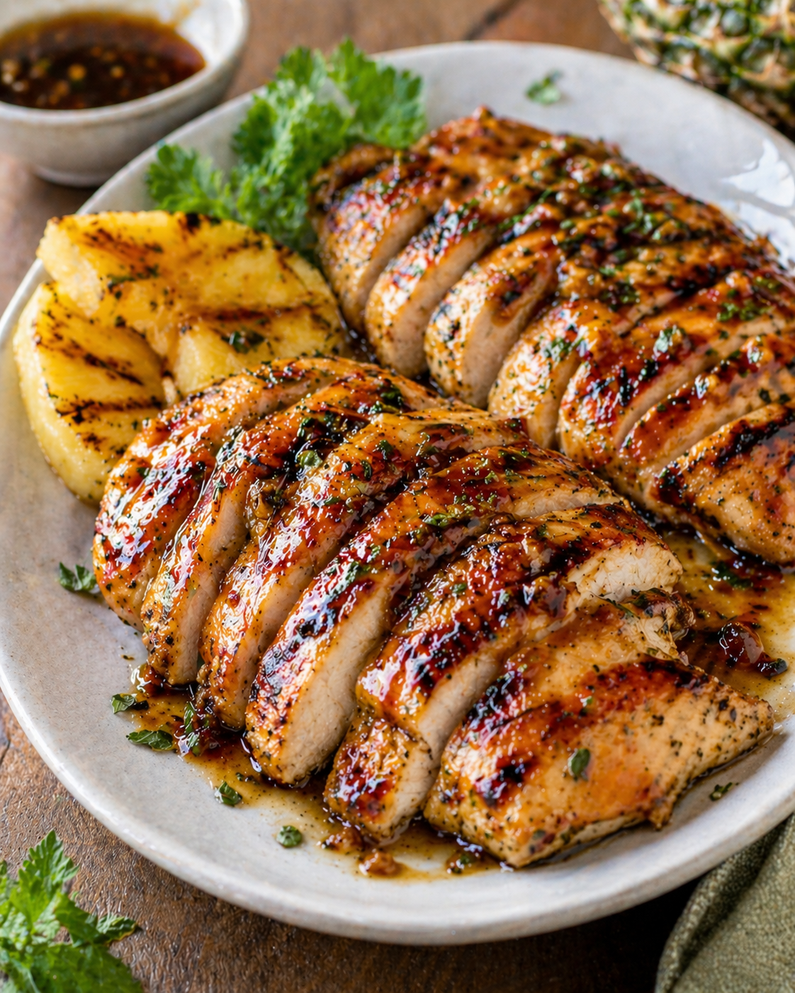 Tuscan Herb Grilled Chicken with Pineapple Glaze