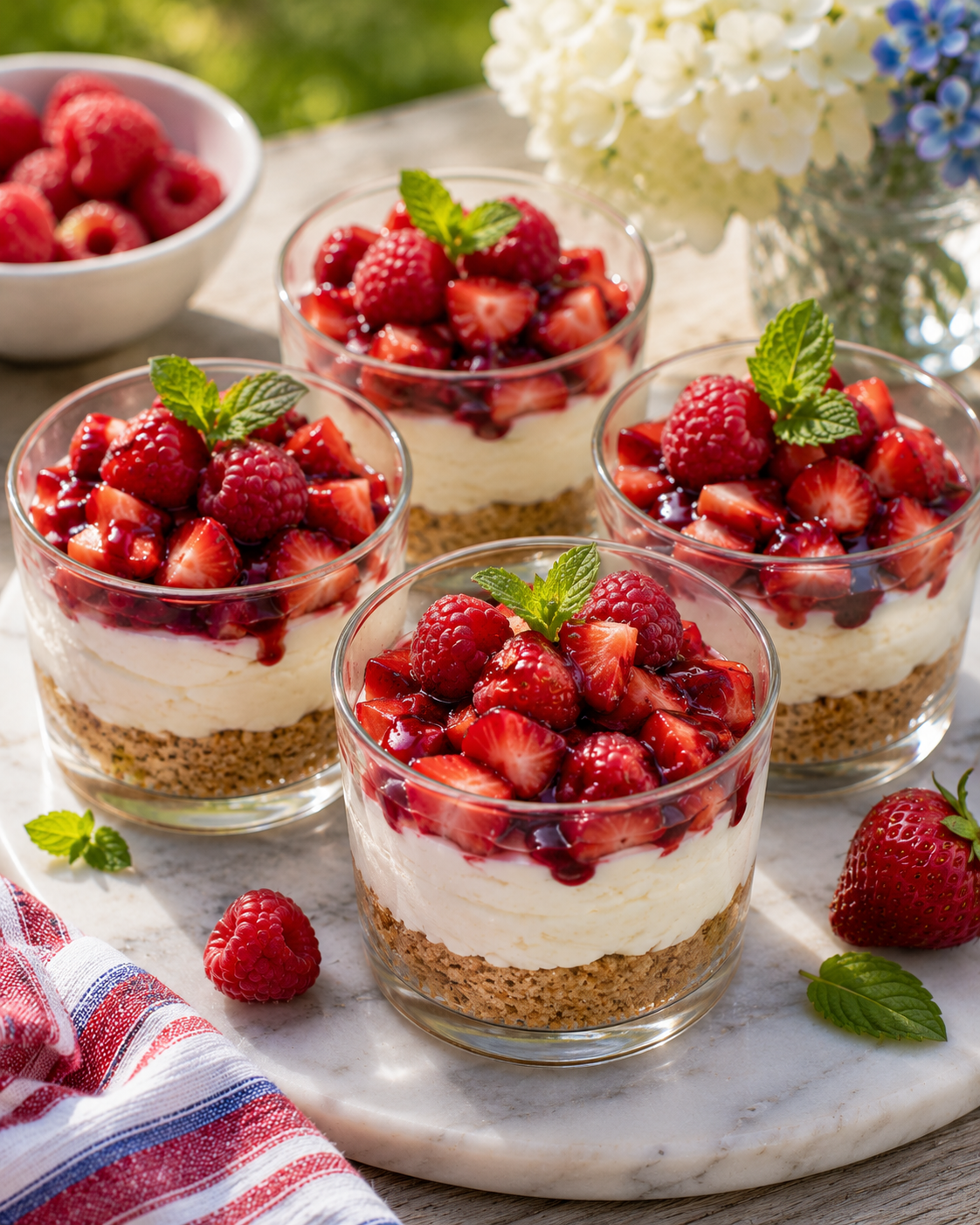 Raspberry Balsamic Cheesecake Cups