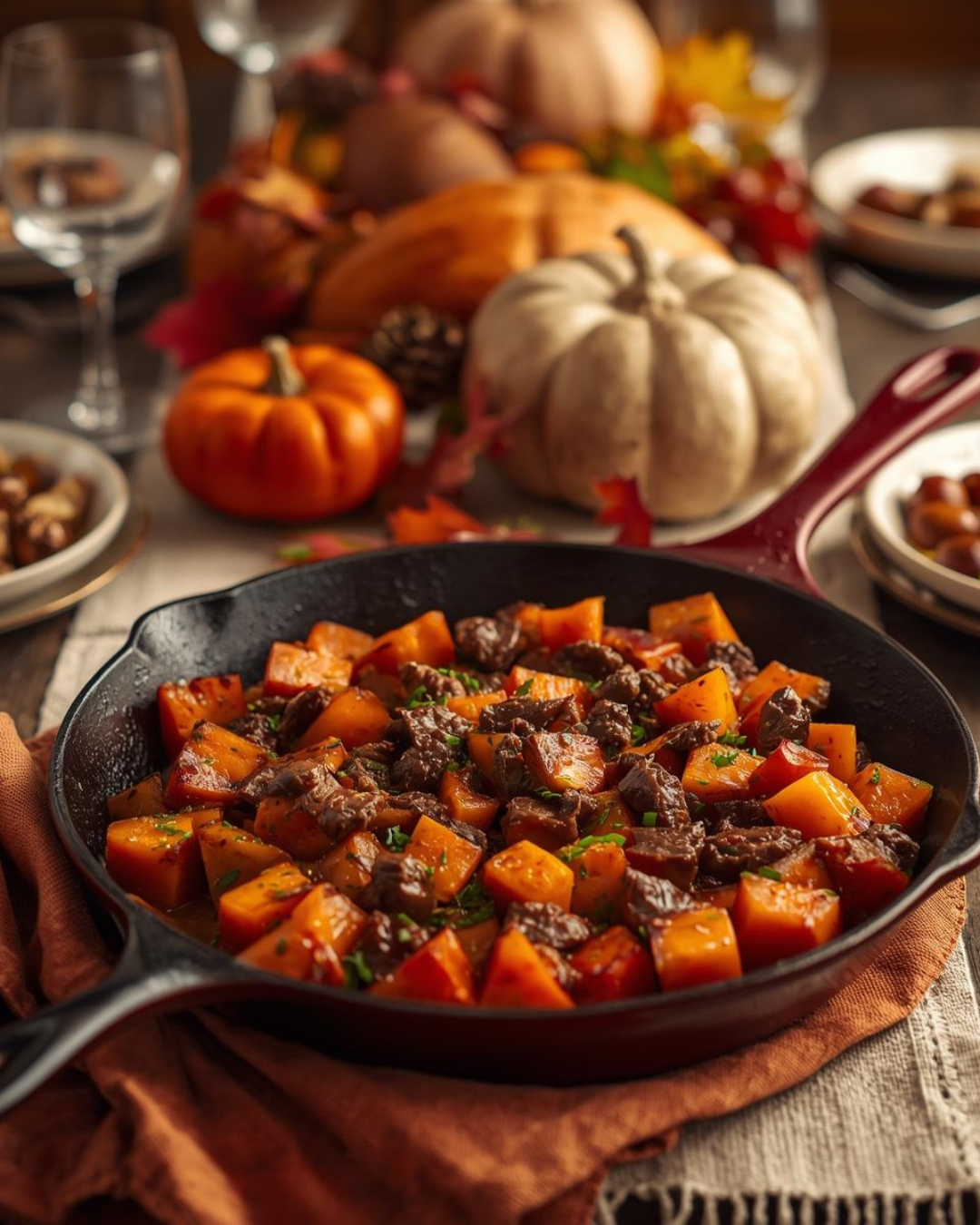 Chipotle Fig Beef & Sweet Potato Skillet