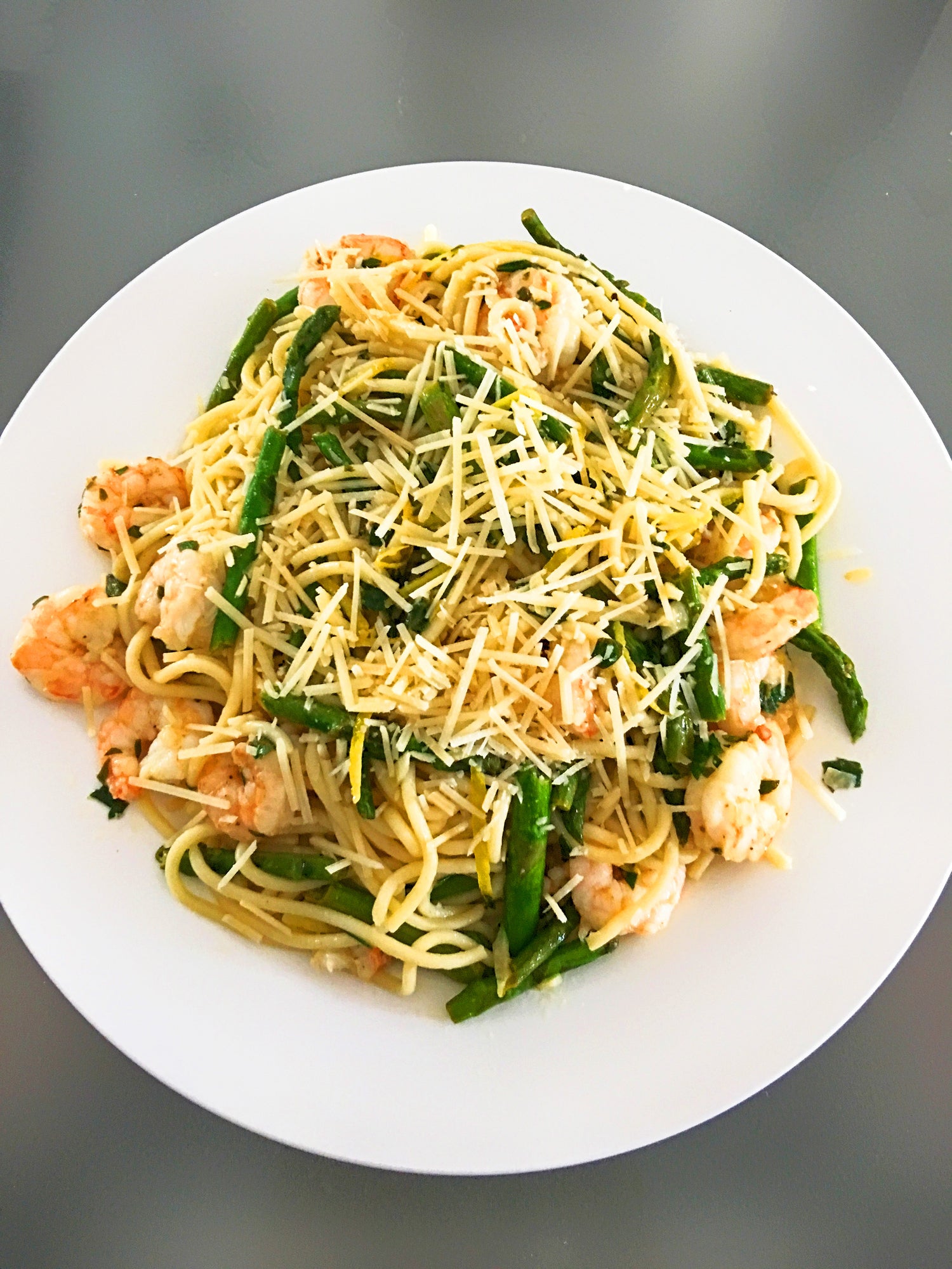 Herb Citrus Shrimp and Asparagus Pasta