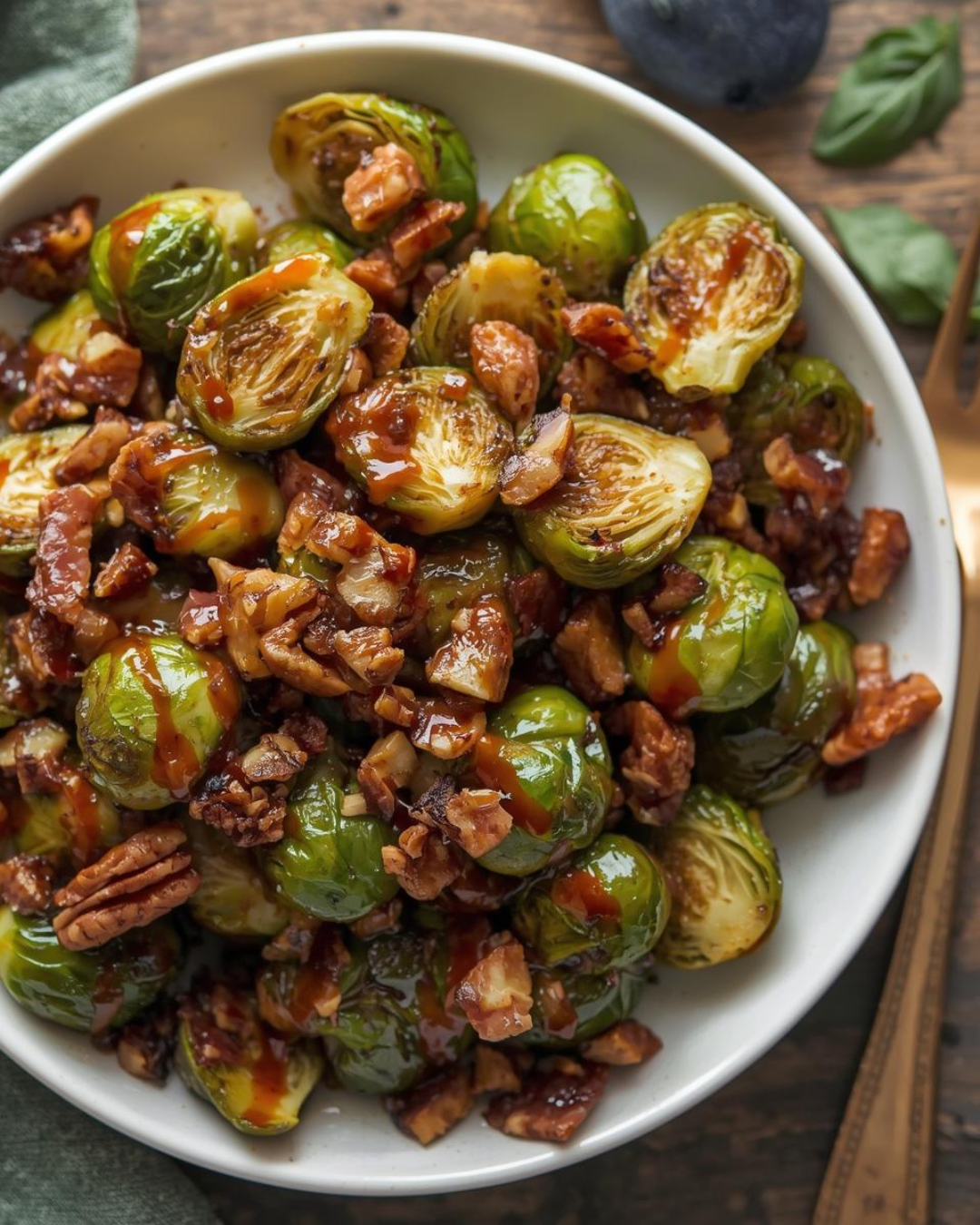 Roasted Brussels Sprouts with Chipotle Fig Drizzle