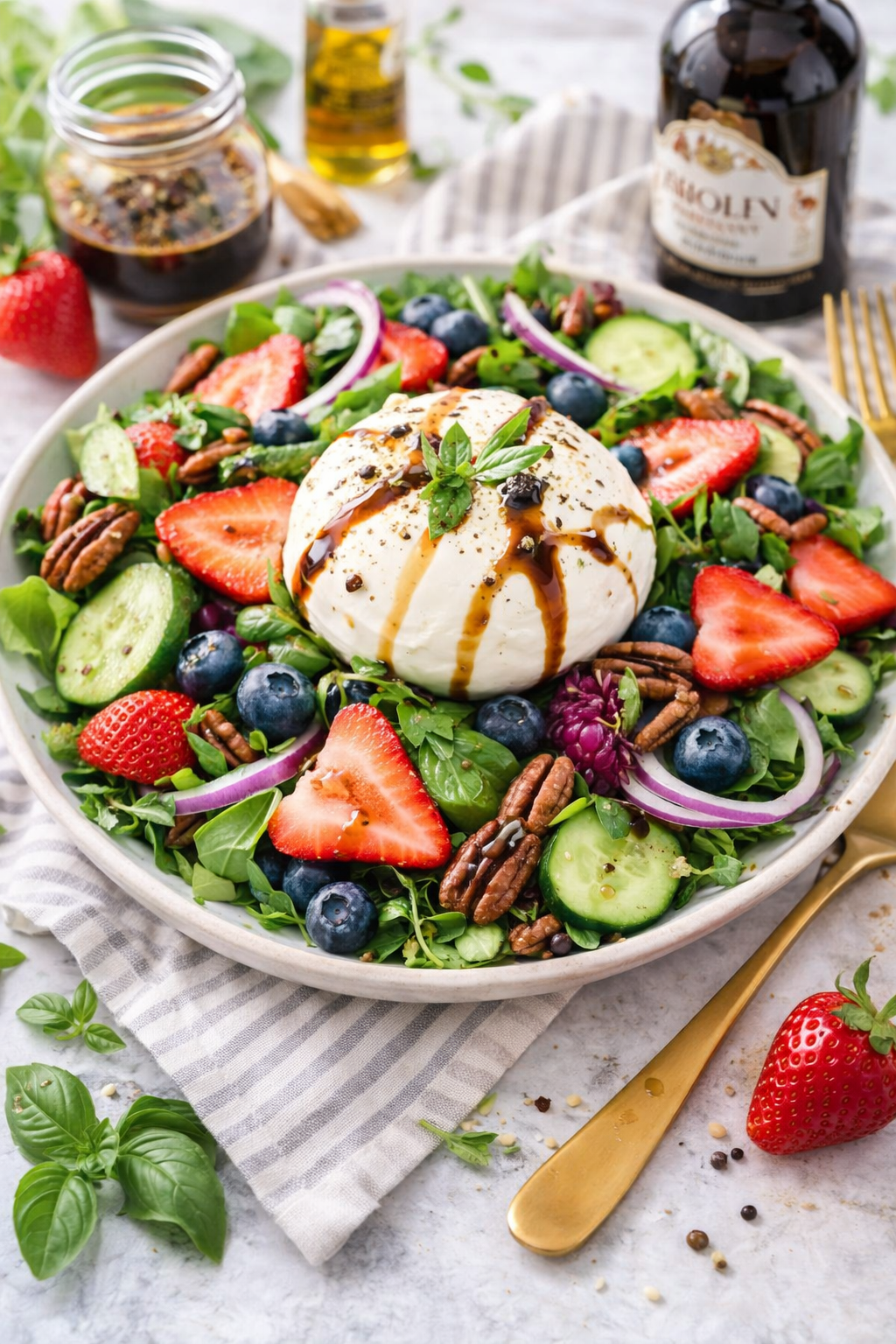 Bright Spring Strawberry & Burrata Salad