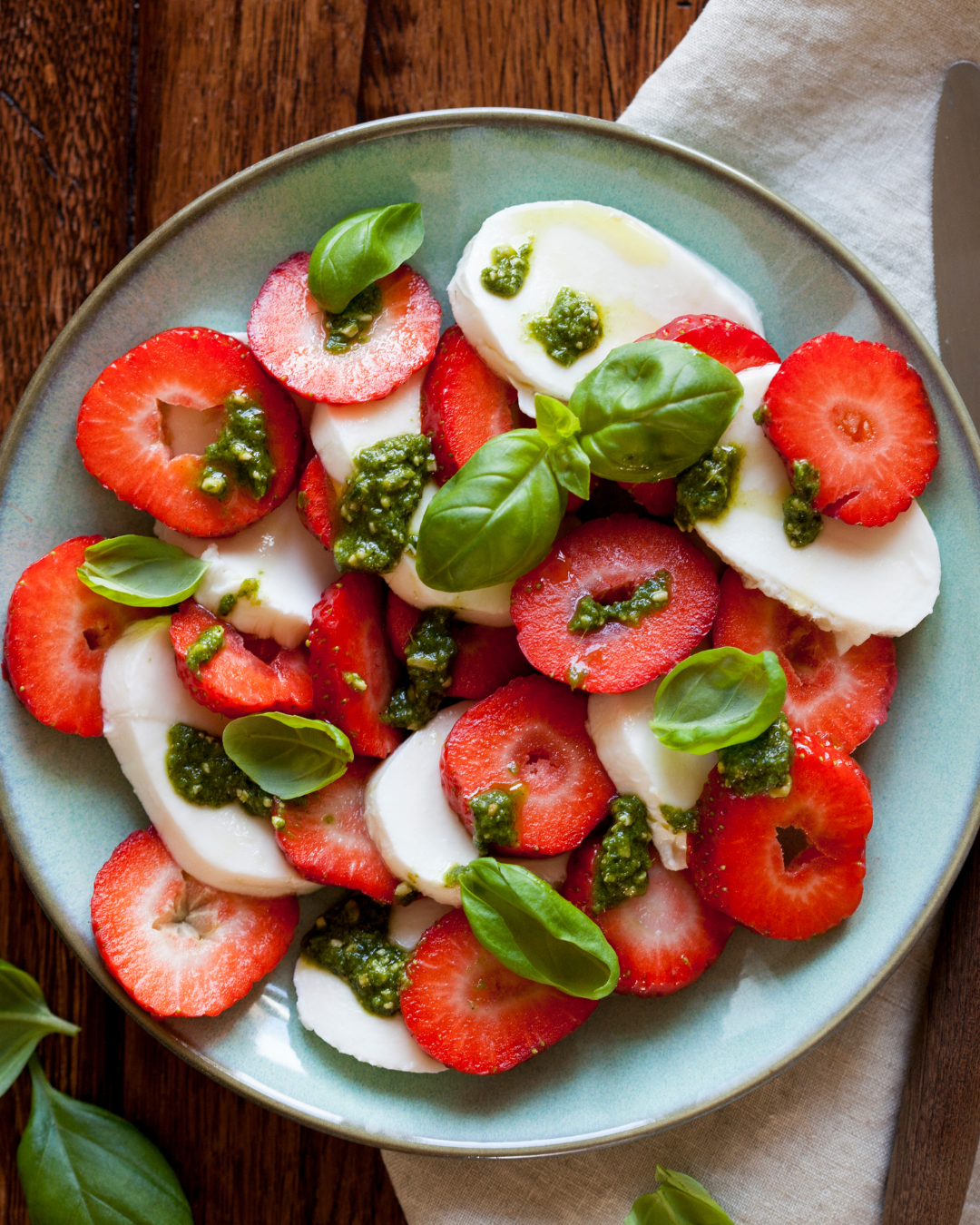 Strawberry Basil Caprese Salad