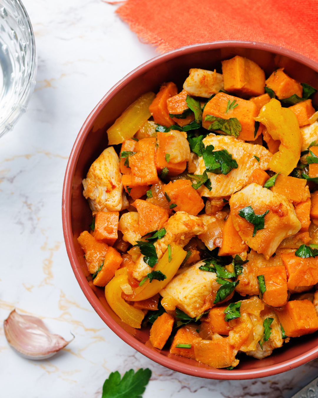 Sweet Potato & Peach Balsamic Hash