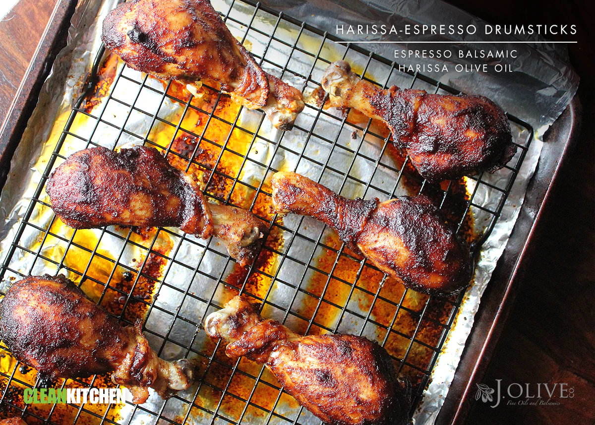 Harissa-Espresso Drumsticks