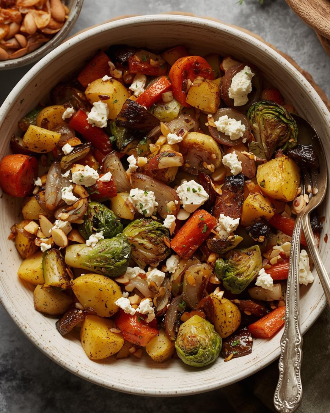 Roasted Winter Vegetables with White Balsamic, Thyme & Honeyed Olive Oil